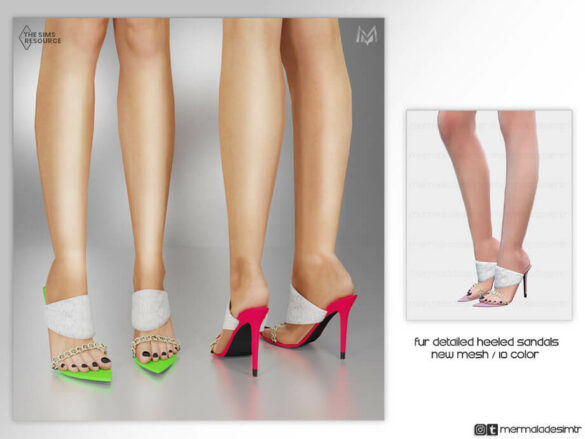 Fur Detailed Heel Sandals S01 by mermaladesimtr