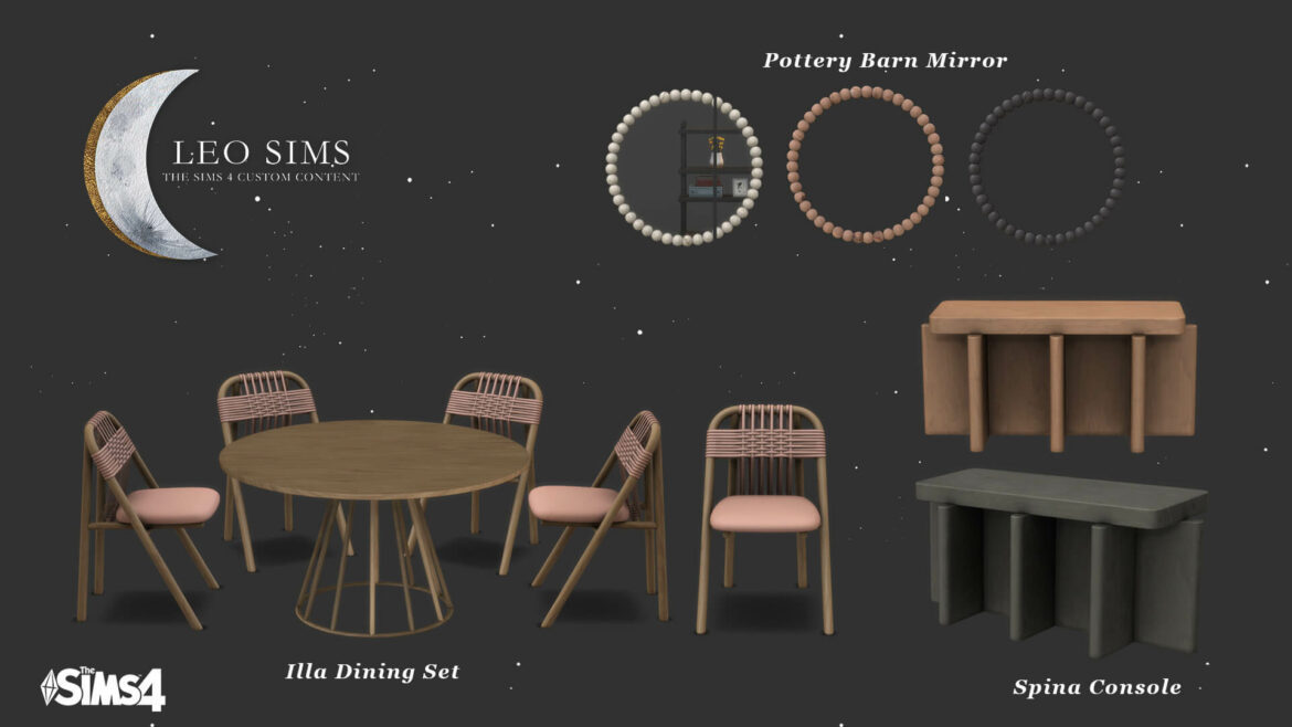The Sims 4 Illa Dining Set at Leo Sims