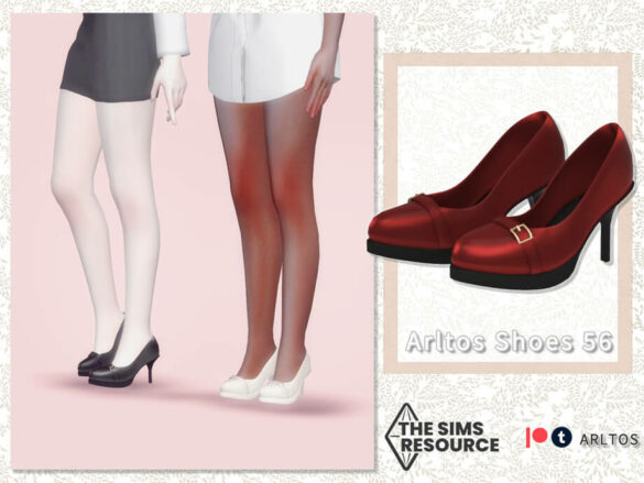 The Sims 4 Leather high heels 56 by Arltosc at TSR