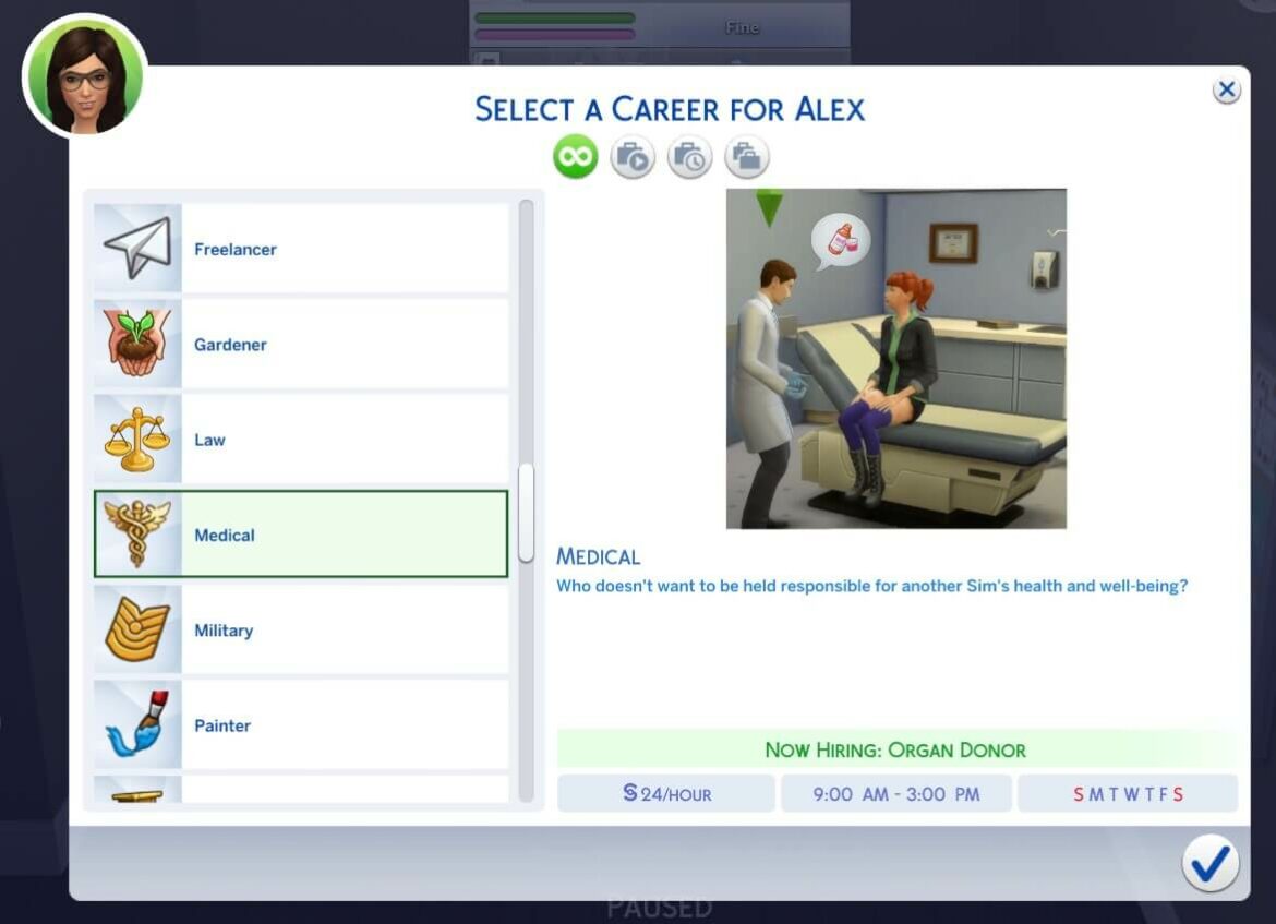 The Sims 4 Medical Career