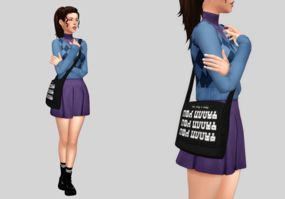 The Sims 4 messenger bag tou female teen elder
