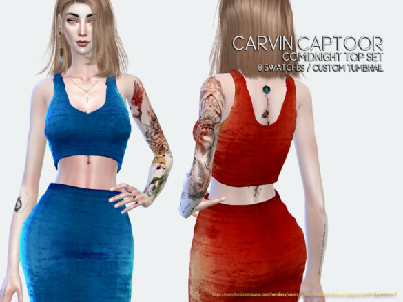 The Sims 4 MIDNIGHT TOP SET by carvin captoor