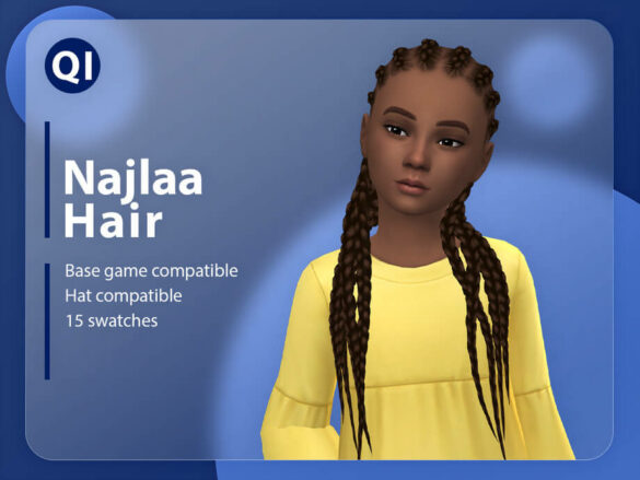 The Sims 4 Najlaa Hair by qicc