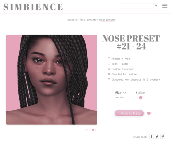 The Sims 4 nose preset