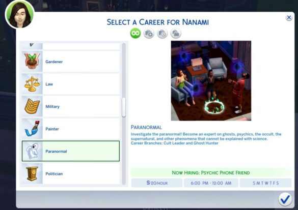 The Sims 4 Paranormal Career