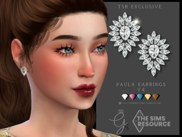 The Sims 4 Paula Earrings V4 by Glitterberryfly