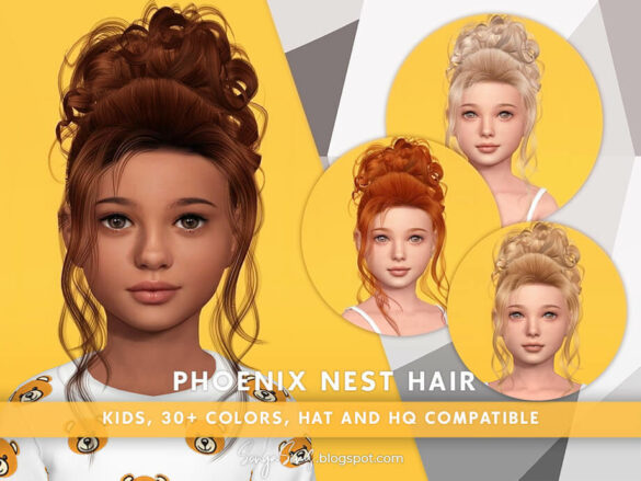 The Sims 4 Phoenix Nest Hair KIDS by SonyaSimsCC