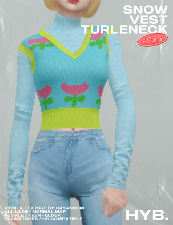 The Sims 4 SNOW VEST & TURLENECK at Hayanbom