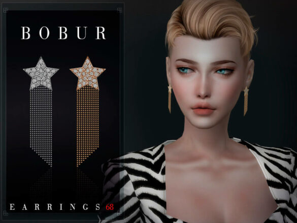 Star earrings with waterfall chains by Bobur3