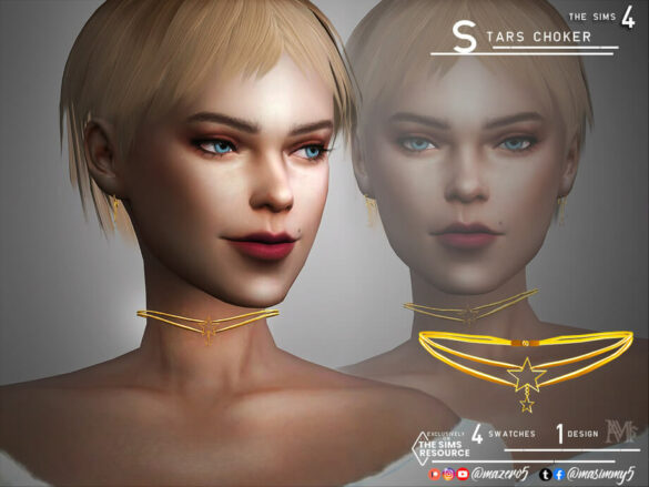 The Sims 4 Stars Choker by Mazero5