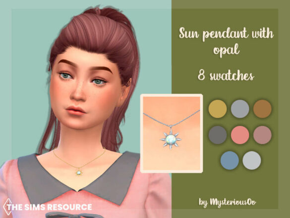 The Sims 4 Sun pendant with opal by MysteriousOo