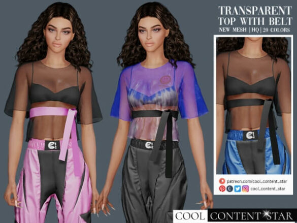 The Sims 4 Top with belt – cool_content_star –
