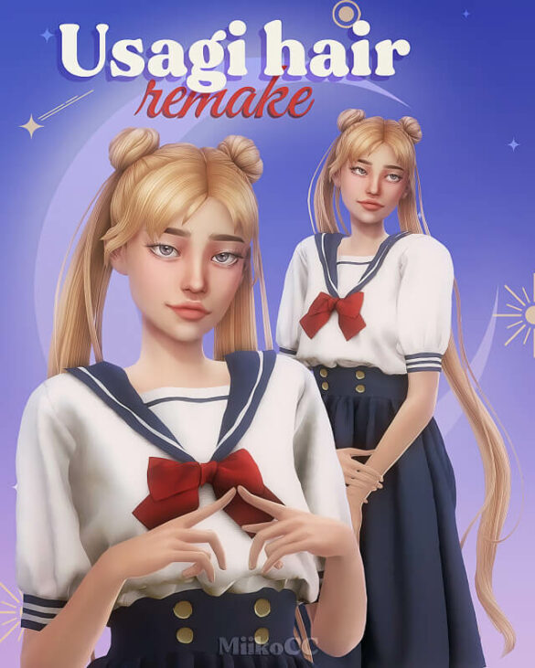 The Sims 4 usagi hair remake
