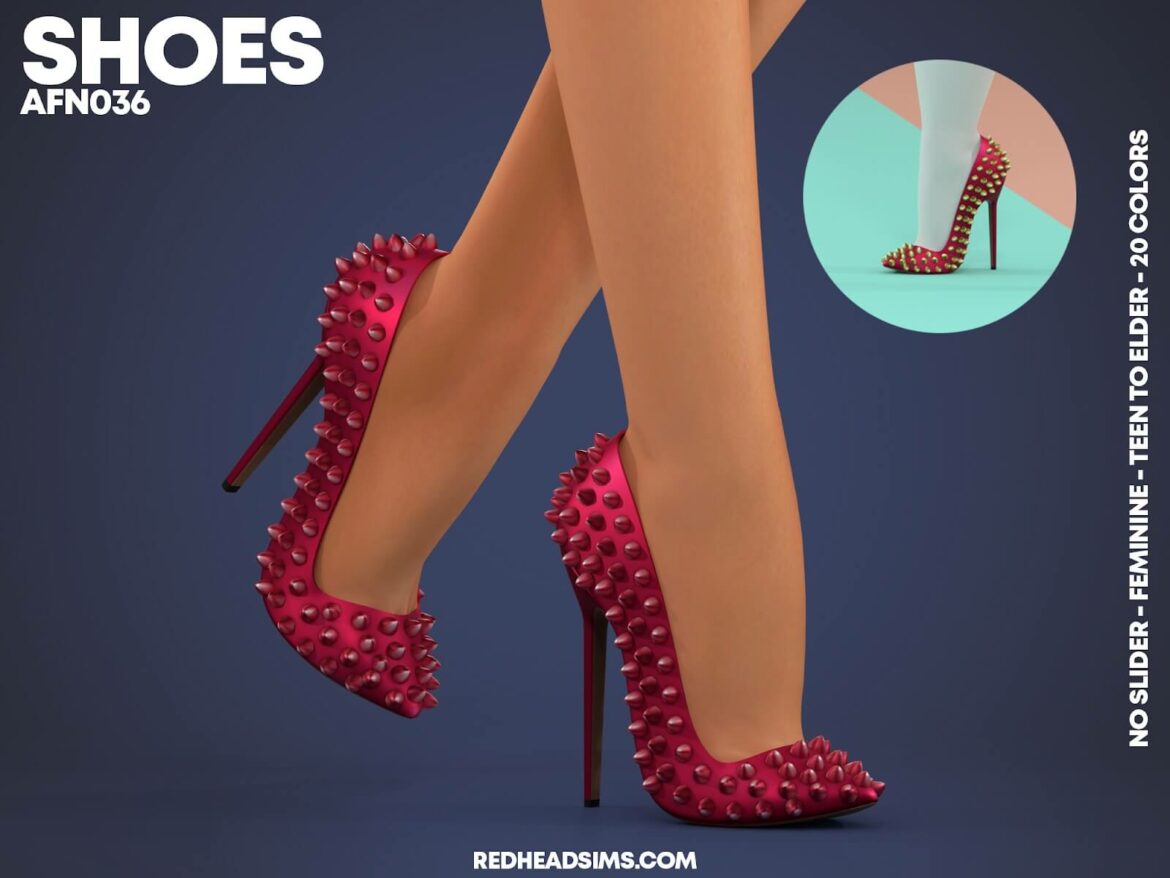The Sims 4 AF SHOES N036 by REDHEADSIMS