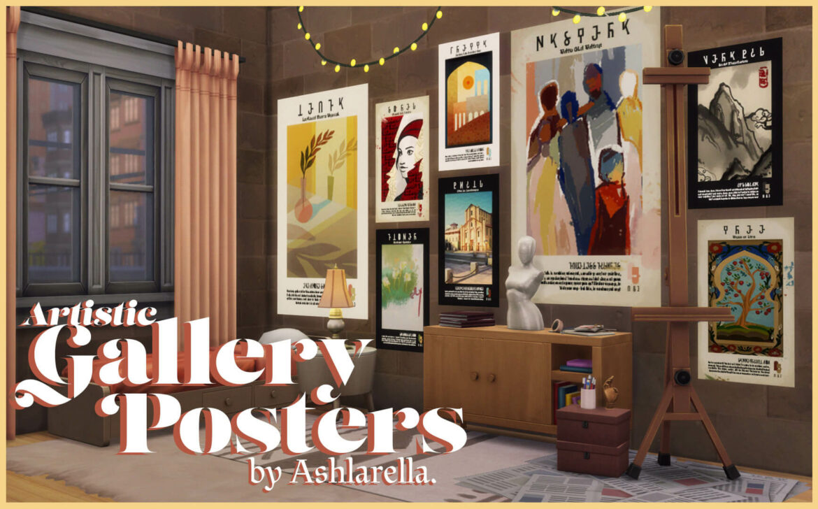 The Sims 4 artistic gallery posters some artsy posters