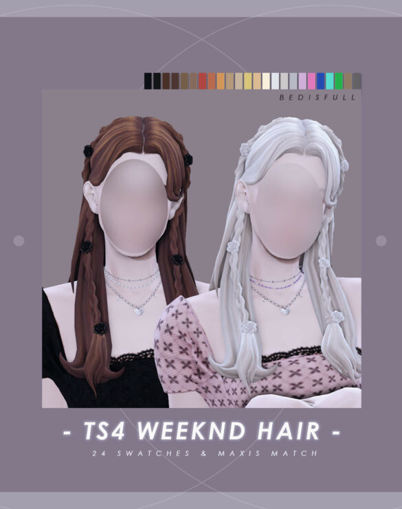 The Sims 4 bedts4 fm mm weeknd hair download