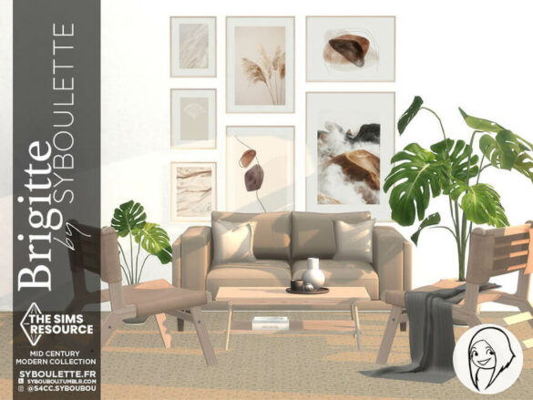 The Sims 4 Brigitte Living room set by Syboubou TSR