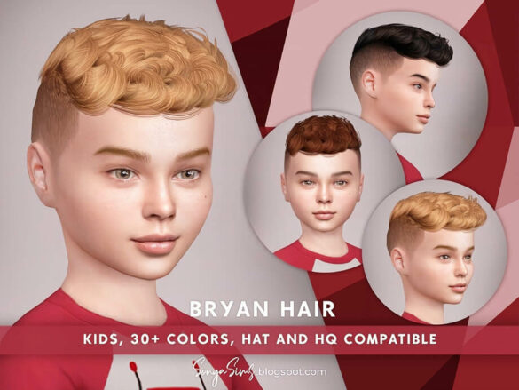 The Sims 4 Bryan Hair KIDS by SonyaSimsCC