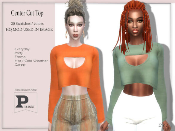 The Sims 4 Center Cut Top by pizazz