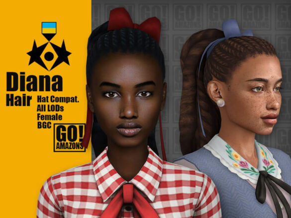 The Sims 4 Diana Hair by GoAmazons