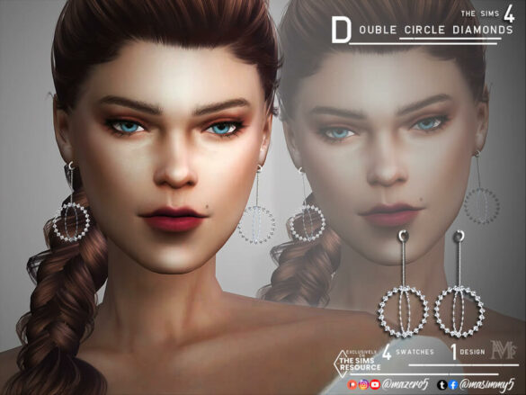 Double Circle Diamonds Earrings by Mazero5