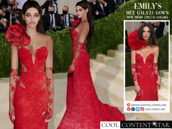 The Sims 4 emily ratajkowskis 2021 met gala gown emily