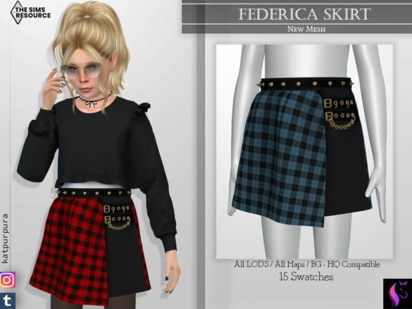 The Sims 4 Federica Skirt by KaTPurpura