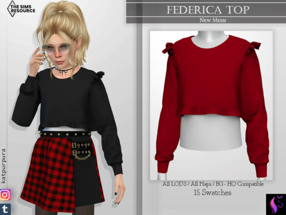 The Sims 4 Federica Top by KaTPurpura