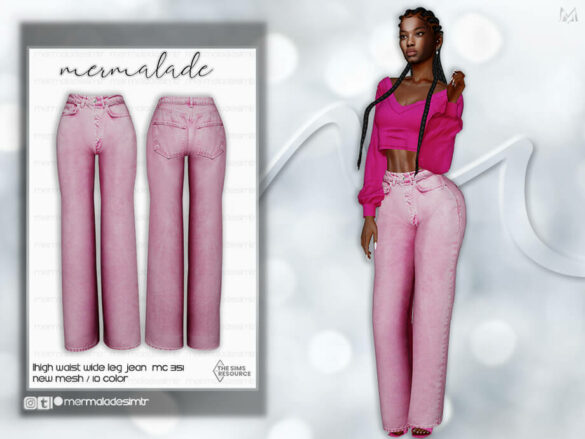 High Waist Wide Leg Jeans MC351 by mermaladesimtr
