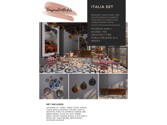 The Sims 4 Italia Restaurant Set by SimspirationBuilds