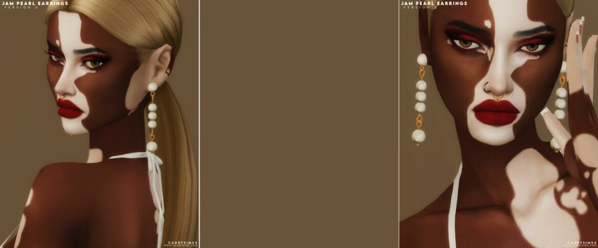 The Sims 4 JAM PEARL EARRINGS by Candy Sims 4