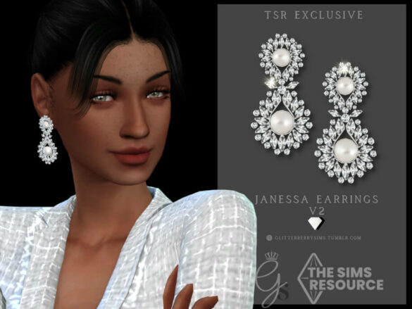 The Sims 4 Janessa Earrings v2 by Glitterberryfly