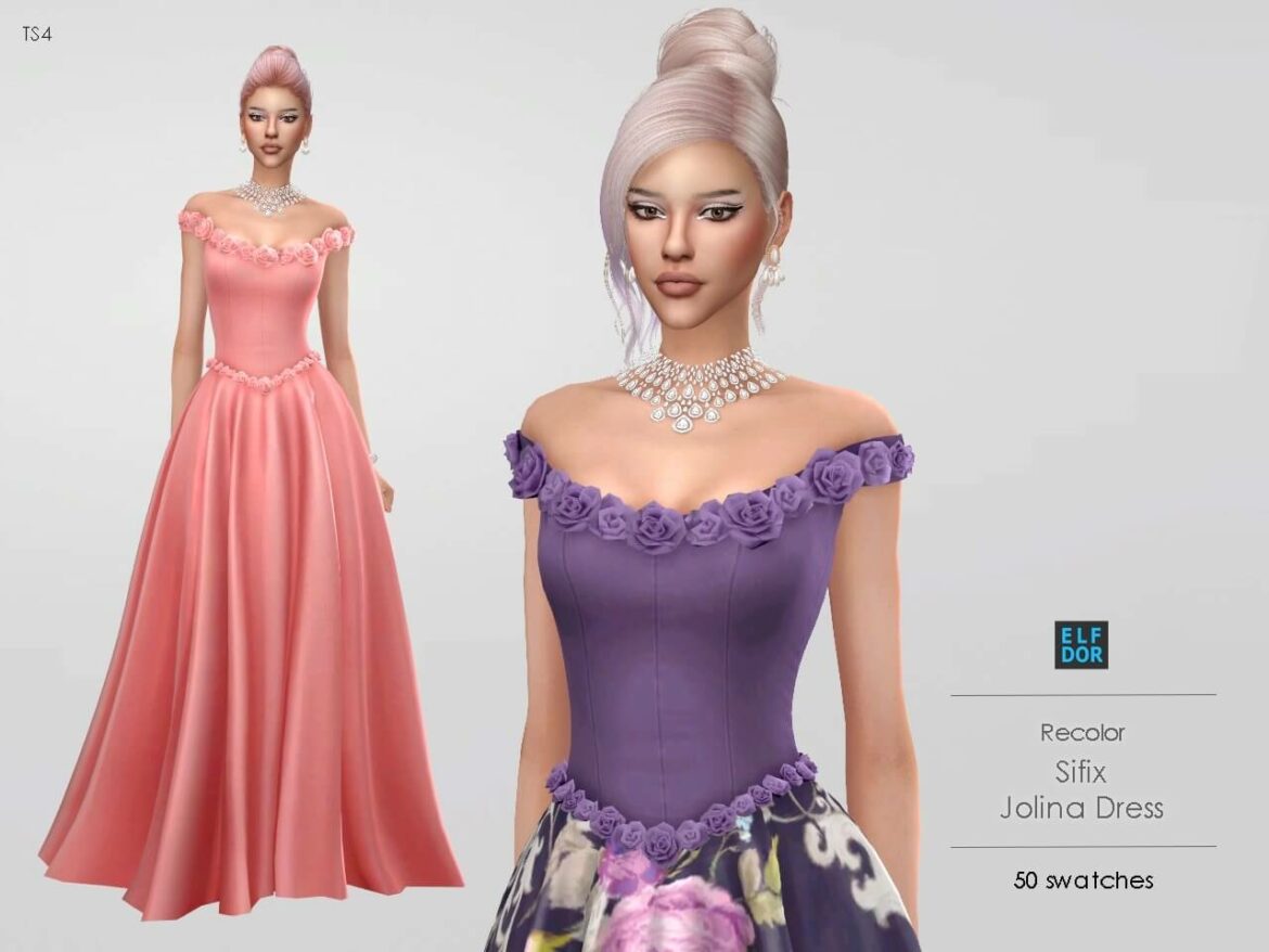 The Sims 4 Jolina Dress RC at Elfdor Sims