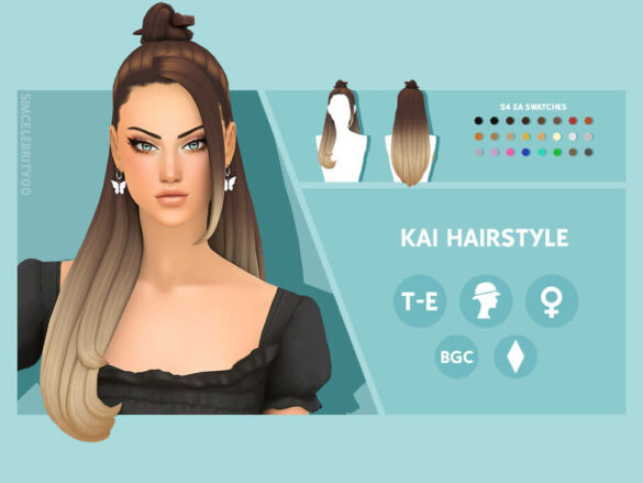 The Sims 4 Kai Hair by simcelebrity00 at TSR