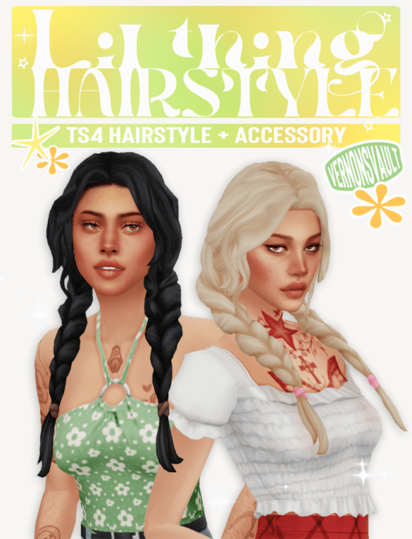 The Sims 4 lil thing hairstyle ts4 custom content