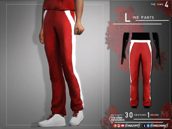 The Sims 4 Line Pants by Mazero5 TSR