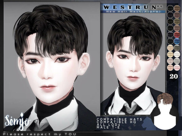 The Sims 4 Male Hair Westrun by KIMSimjo