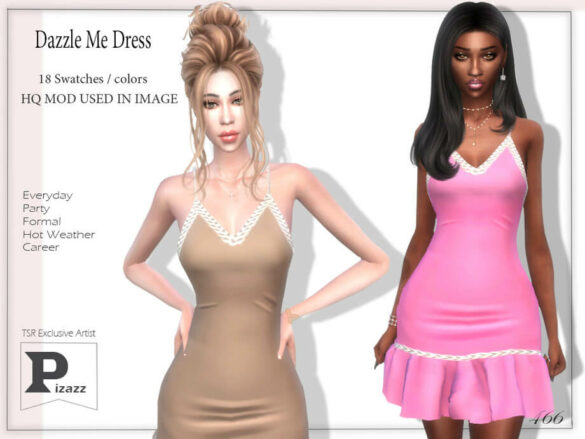 The Sims 4 Modern Dress by pizazz at TSR