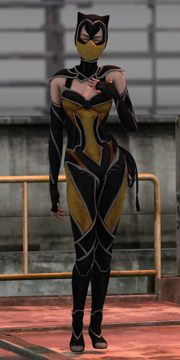 The Sims 4 mortal combat 11 kitana cat set