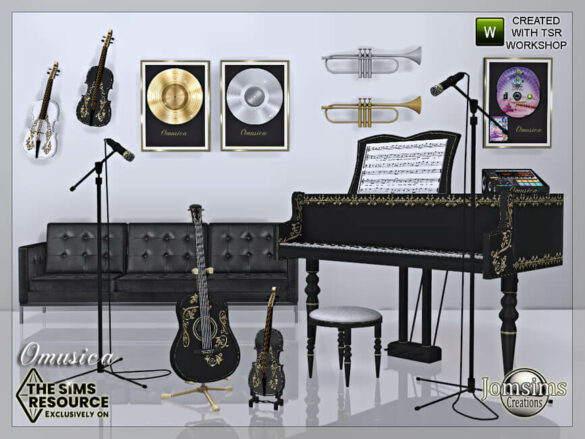 The Sims 4 Omusica musical room by jomsims