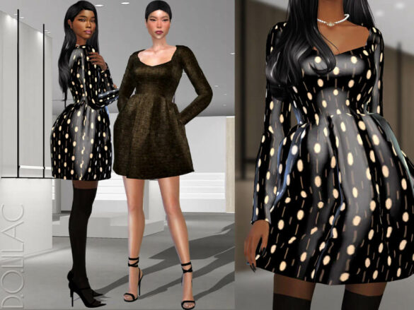 The Sims 4 Patterned Mini Dress DO318 by D.O.Lilac