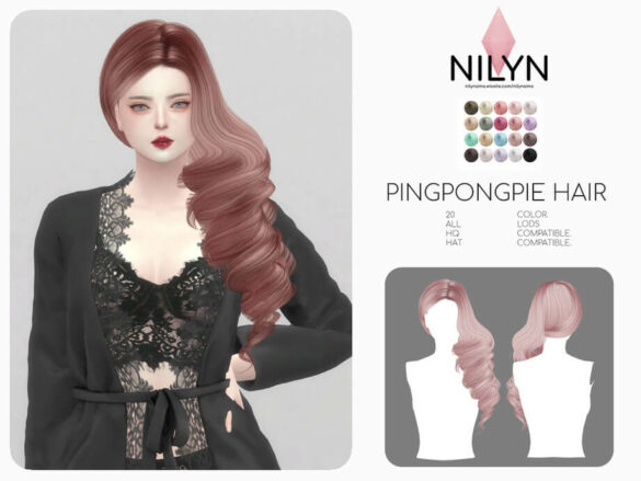 The Sims 4 PINGPONGPIE HAIR by Nilyn at TSR