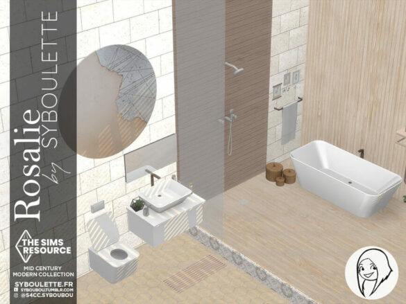 The Sims 4 Rosalie bathroom set by Syboubou TSR