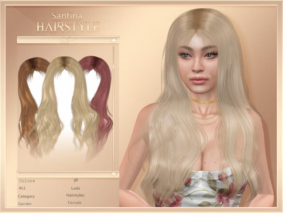 The Sims 4 Santina (Hair) by JavaSims at TSR