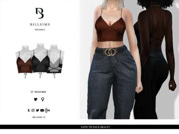 The Sims 4 Satin Tie Back Bralet by Bill Sims