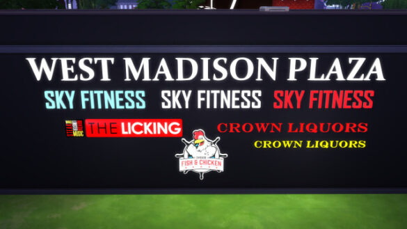 The Sims 4 shopping center signs