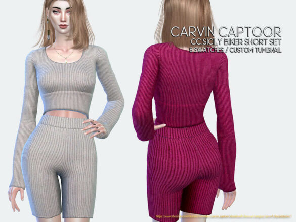 The Sims 4 Sicily Biker Short Set by carvin captoor