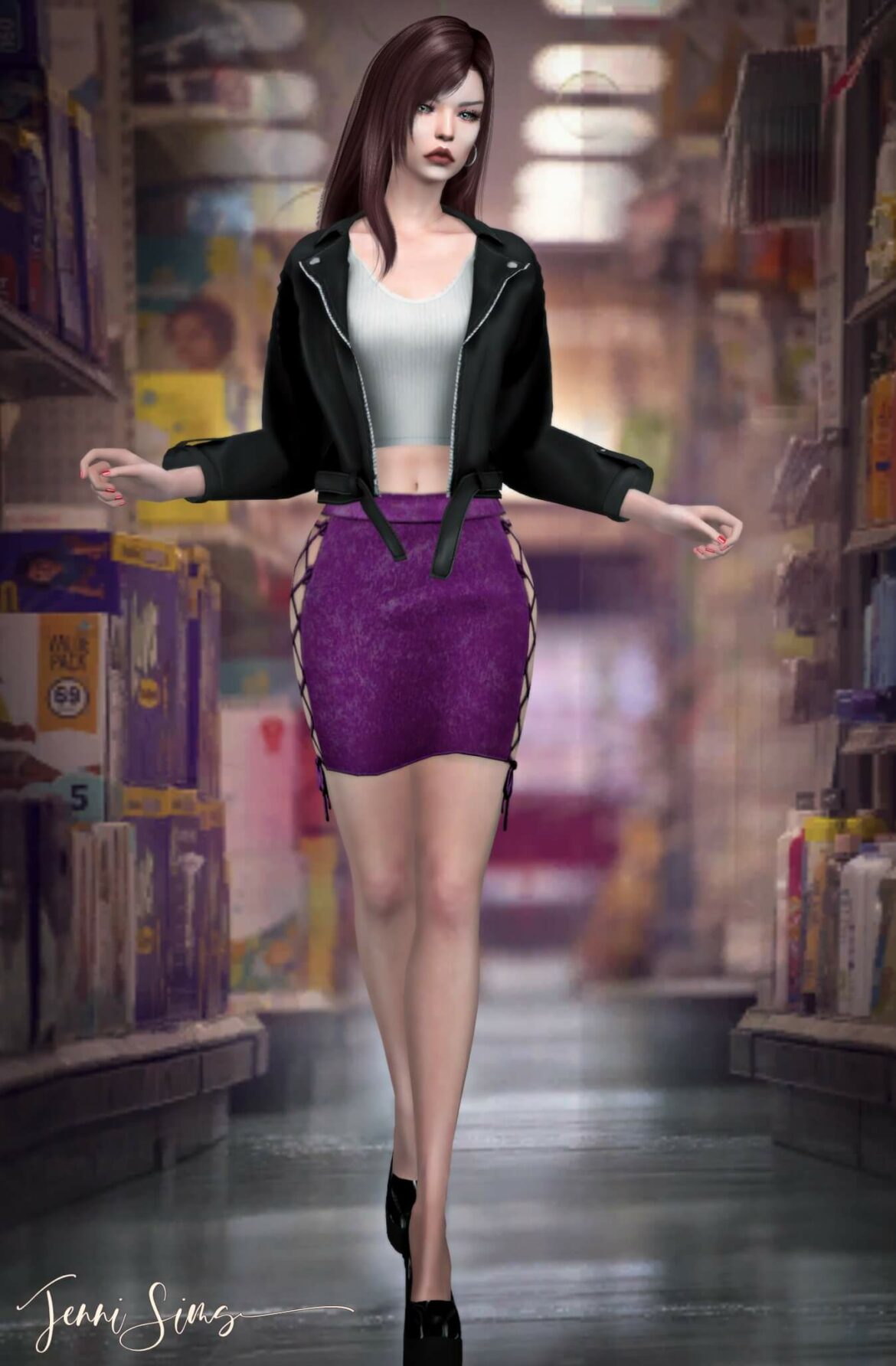 The Sims 4 Skirt Side Net at Jenni Sims
