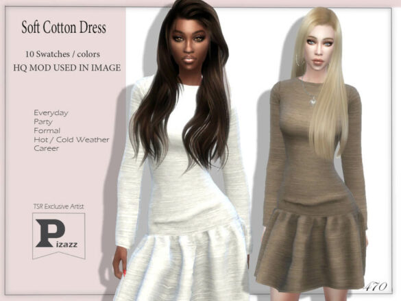 The Sims 4 Soft Cotton Dress by pizazz