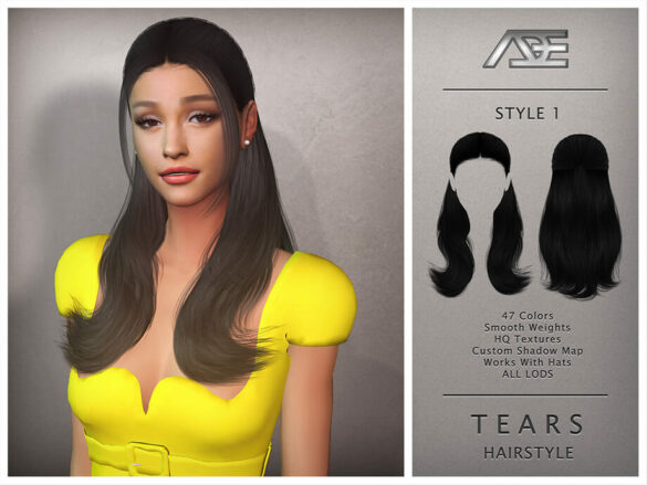 The Sims 4 Tears / Hairstyle 1 by Ade_Darma